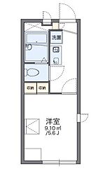 レオパレスマリーナ深江 2階1Kの間取り