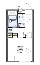 レオパレス大崎 1階1Kの間取り
