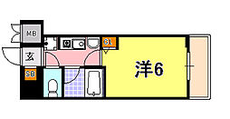 エステムコート神戸・県庁前 11階1Kの間取り