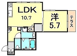 間取図画像 1LDK