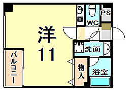 キャピトル尼崎駅前 8階ワンルームの間取り