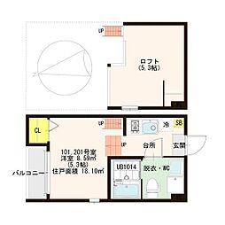 ハーモニーテラス花川 2階