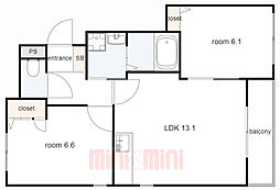 間取図画像 2LDK
