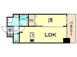 プレサンス兵庫ヴィアーレ 1LDKの間取図画像