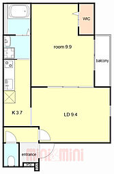 フジパレス阪急武庫之荘駅東2番館 1LDKの間取図画像