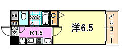 エステムコート神戸西3フロンタージュ 1Kの間取図画像
