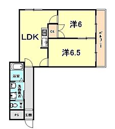 Gluckミリオンベル 2LDKの間取図画像