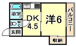 新立花マンション 1DKの間取図画像