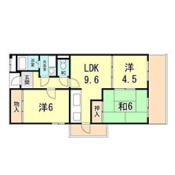 ガーネット森北町 2LDKの間取図画像
