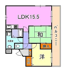 ハイツ本山 2LDKの間取図画像