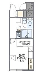 レオパレスたちばな2 1Kの間取図画像