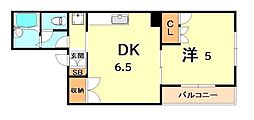 ケイズポイント 1DKの間取図画像