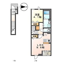ジェンティーレ 1LDKの間取図画像