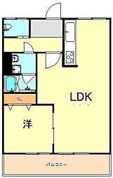 ラムール東二見 1LDKの間取図画像