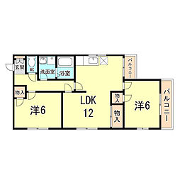 メゾンユタカ 2LKの間取図画像