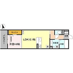 FIELD COURT 1LDKの間取図画像