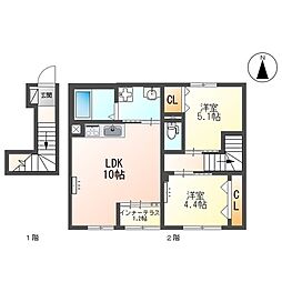 仮称尼崎市立花町2丁目新築アパート 2階/203