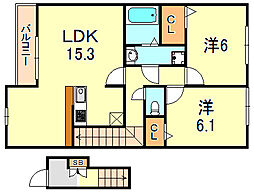 アルシオネ 2LDKの間取図画像