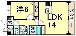 フェリーチェ塚口 1LDKの間取図画像