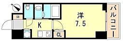 セレニテ神戸元町クレア 1Kの間取図画像