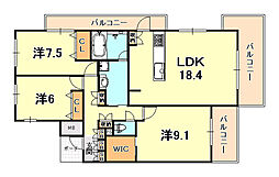 フェンテ住吉本町 3LDKの間取図画像