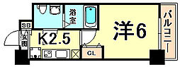 アリビオ立花 1Kの間取図画像