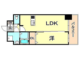 プレサンス兵庫ヴィアーレ 1LDKの間取図画像