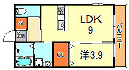 ダミエール御影 1LDKの間取図画像