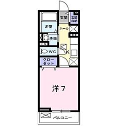 シャロル東園田 1Kの間取図画像