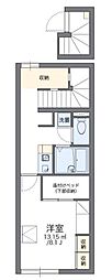 レオパレス東園田2 1Kの間取図画像
