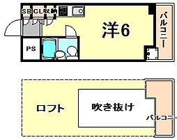 ロイヤルメゾン南武庫之荘GARE.2 ワンルームの間取図画像