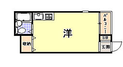 キューブ武庫川1 ワンルームの間取図画像