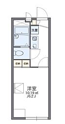 レオパレスGINGA 1Kの間取図画像