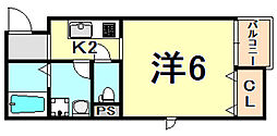 アクシア 1Kの間取図画像