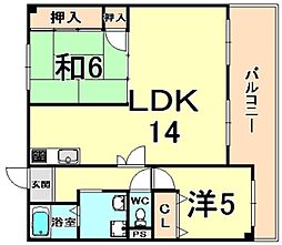 ラフィネ・セオミ 2LDKの間取図画像