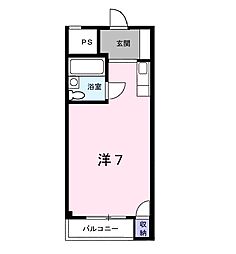 ハイツホリディ ワンルームの間取図画像