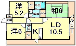 デイグランシャンドフルール 3LDKの間取図画像