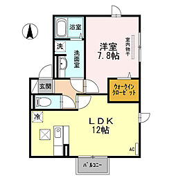 セジュール梅の木 1LDKの間取図画像