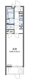 クレイノ初島 1Kの間取図画像