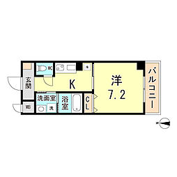 ダイワール立花 1Kの間取図画像