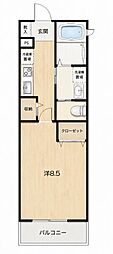 StellarHouse36 1Kの間取図画像