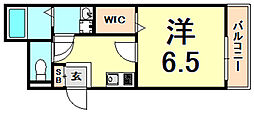 ALEGRIA猪名寺 1Kの間取図画像