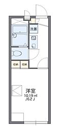 レオパレスアプライズ塚口 1Kの間取図画像