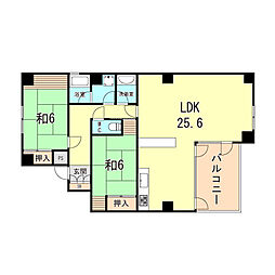 シオンズガーデン花川 2LDKの間取図画像