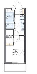 レオパレスイルニード2 1Kの間取図画像