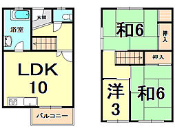 杭瀬団地11号棟 3LDKの間取図画像