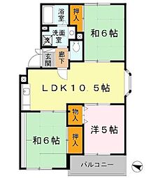 武庫リバーハイツ西野 3LDKの間取図画像