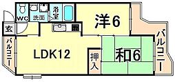 ハイツ・ラ・セーヌ 2LDKの間取図画像