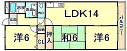 サザンフィールド 3LDKの間取図画像