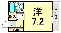 サンハイム立花 ワンルームの間取図画像